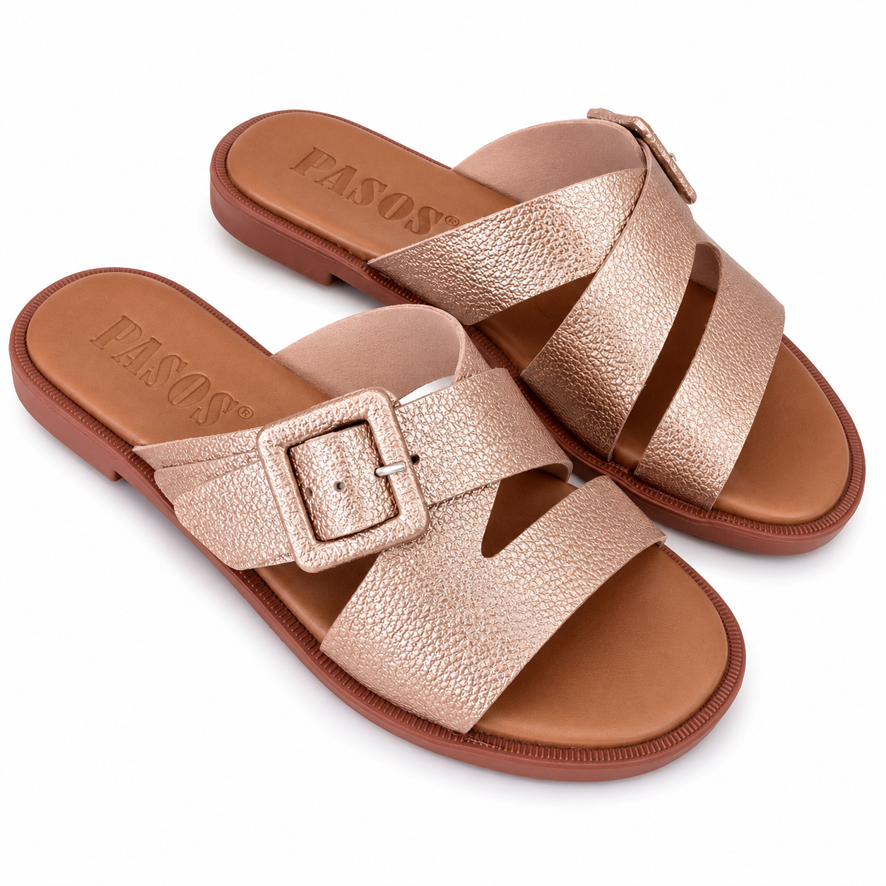 Sandalia Plana Mujer Brisa Oro Rosa 8029