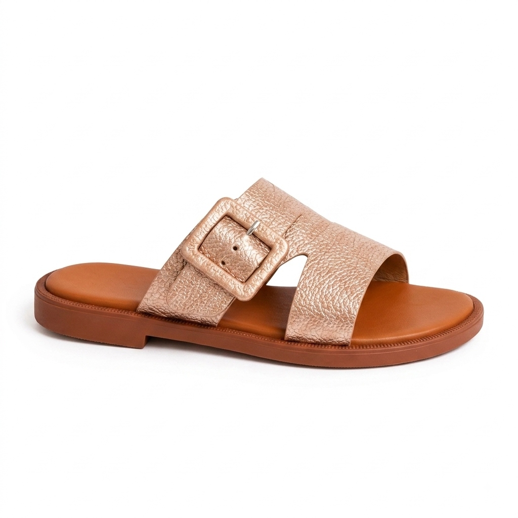 Sandalia Plana Mujer Brisa Oro Rosa 8029