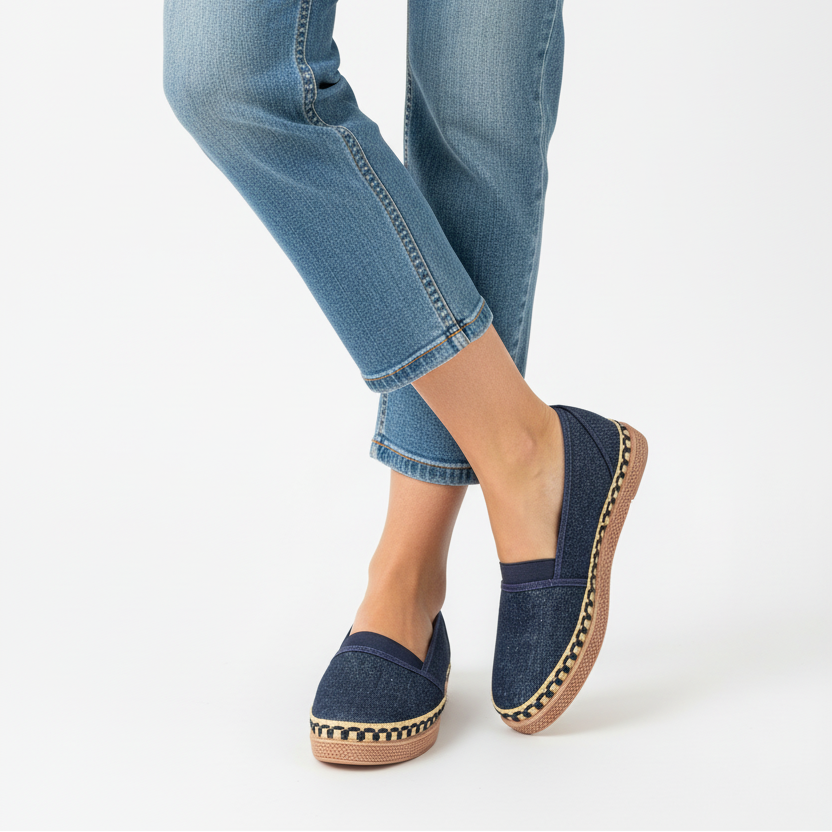 Modelo con alpargata jean - nueva