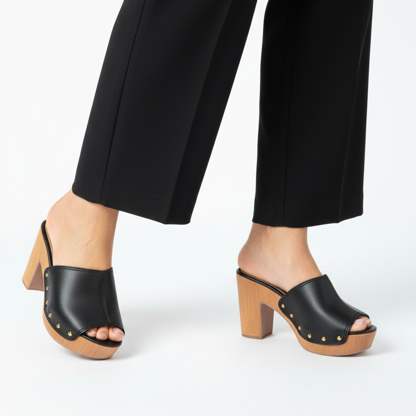 Modelo toma cerrada negra