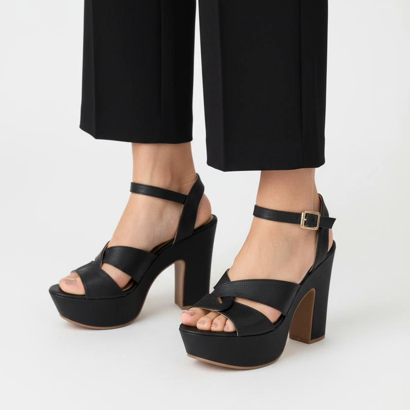 Modelo toma cerrada negra