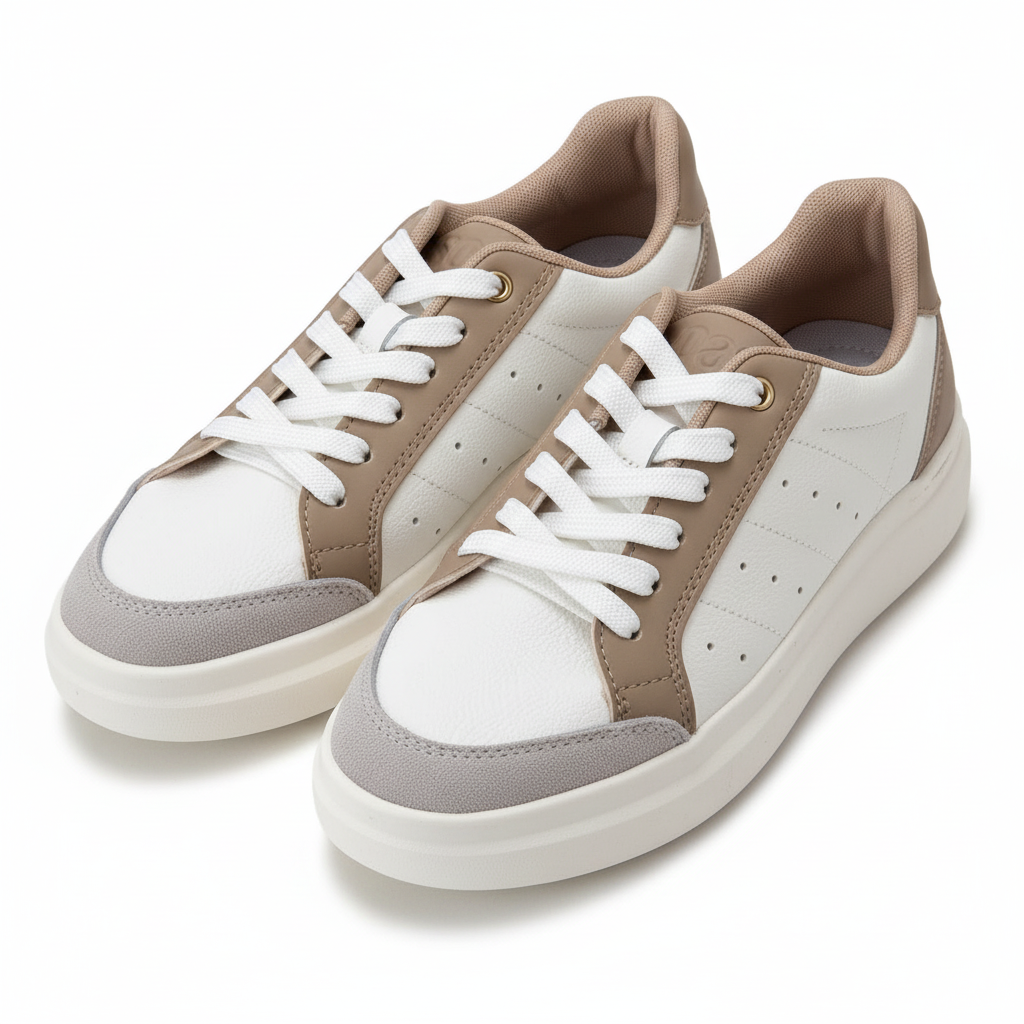 Par de tenis 7805 beige en perspectiva corregido