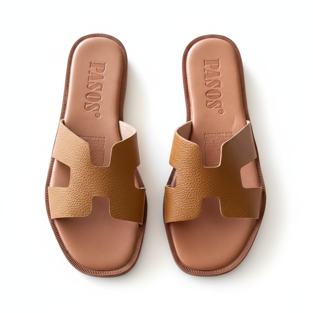 Sandalia mostaza vista superior