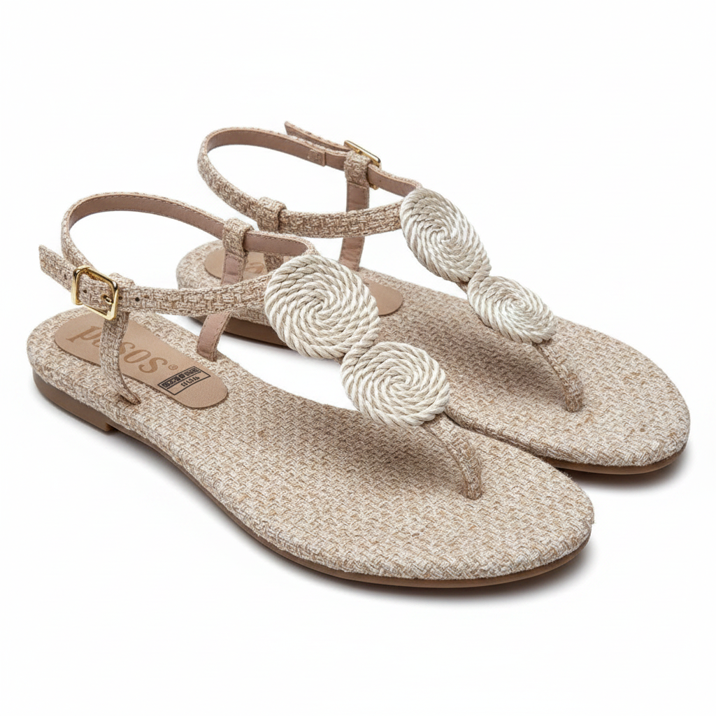 Sandalia PASOS 7941 beige vista angular