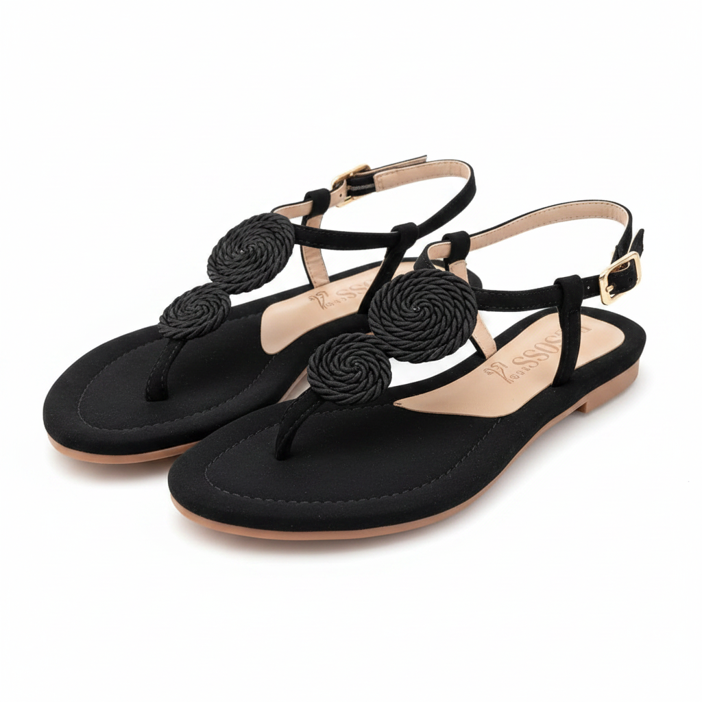 Sandalia PASOS 7941 negra vista angular