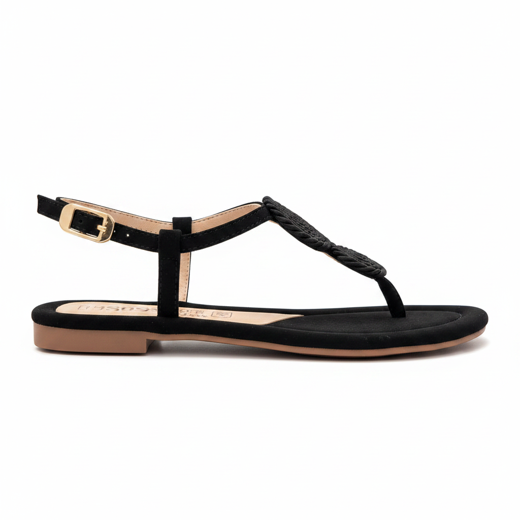Sandalia PASOS 7941 negra vista lateral