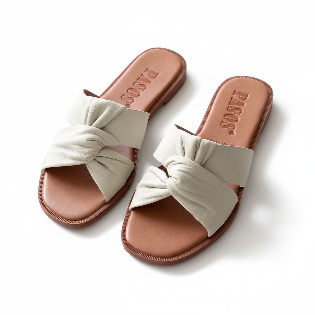 Sandalia PASOS blanca vista frontal