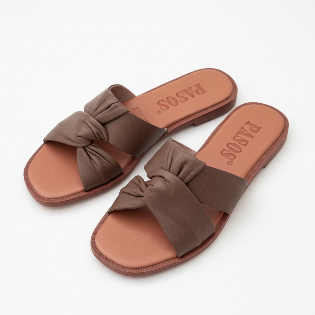 Sandalia PASOS taupe vista frontal