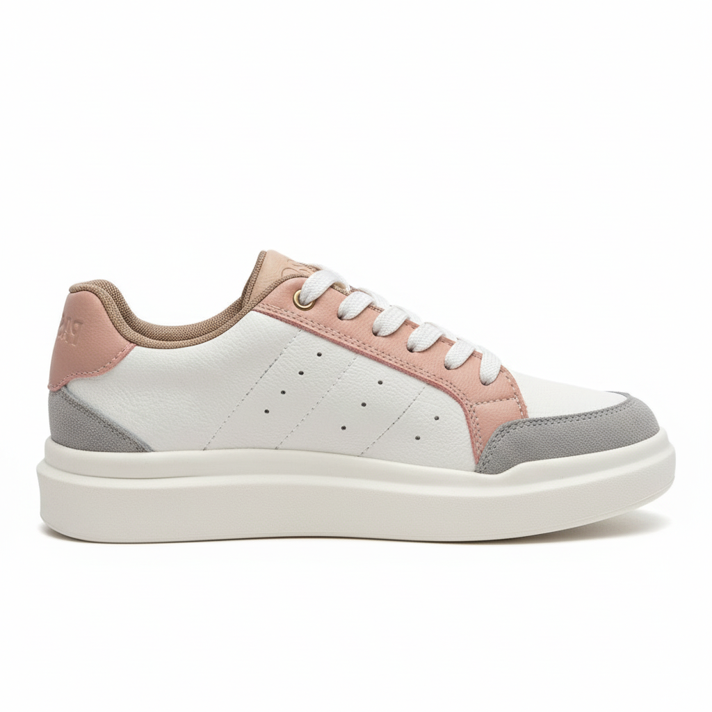 Tenis 7805 nude vista lateral con gris mate