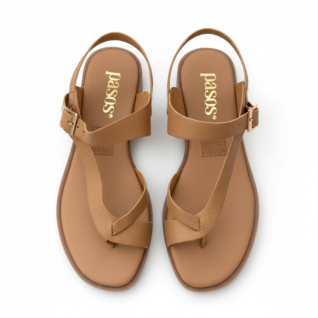 Vista aérea sandalia nude - tiras corregidas