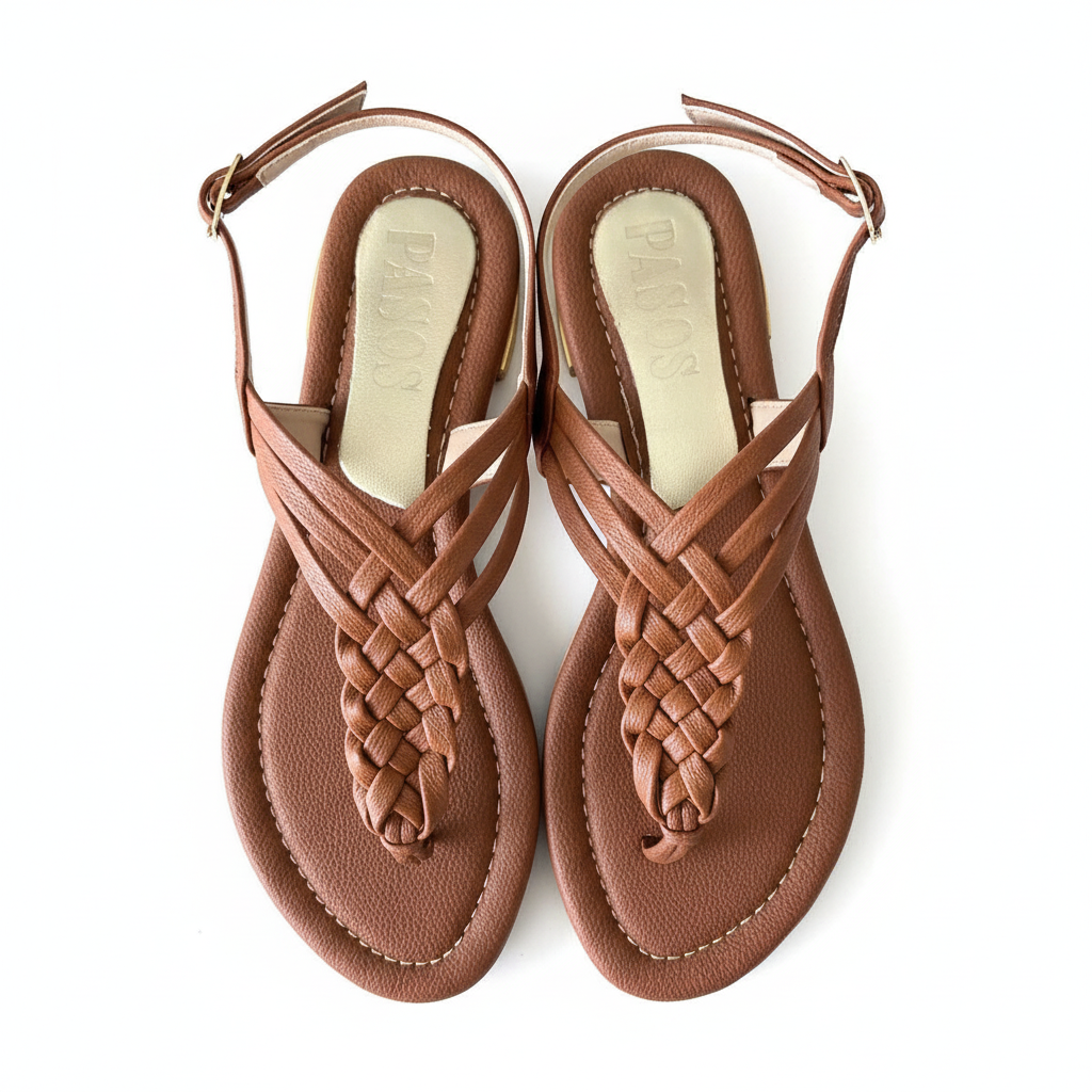 Vista aérea sandalia thong miel