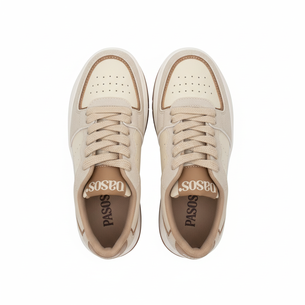 Vista aérea tenis beige