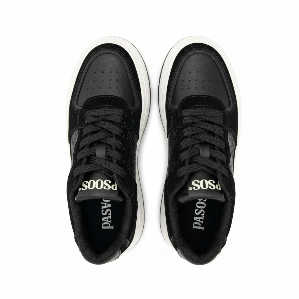 Vista aérea tenis negro