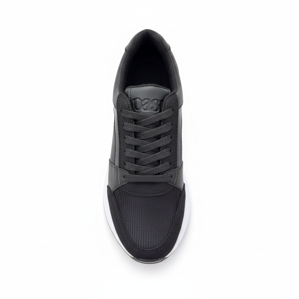 Vista aérea zapatilla deportiva gris oscuro con malla Ref 7911