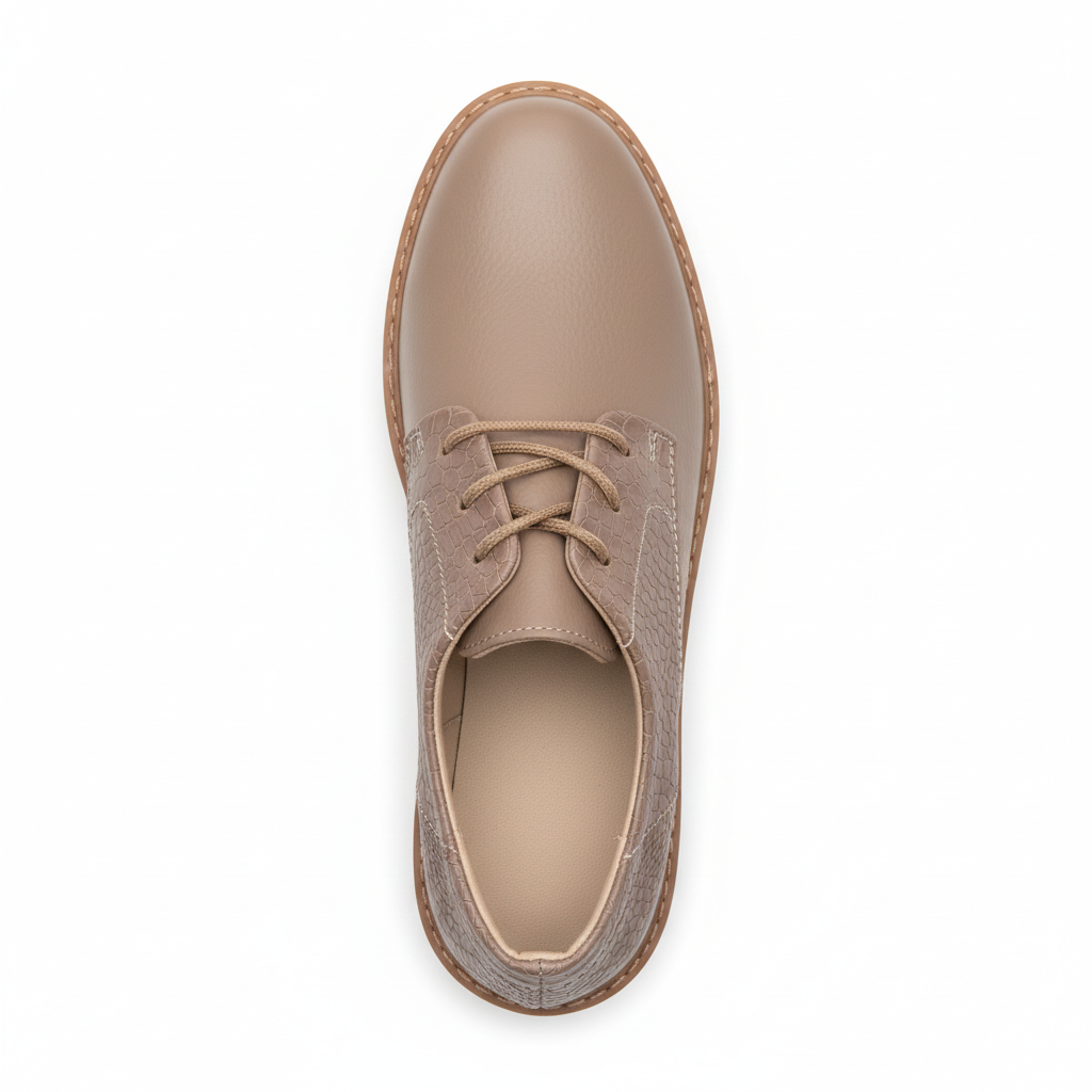 Vista aérea zapato oxford nude sin lasito Ref 8106