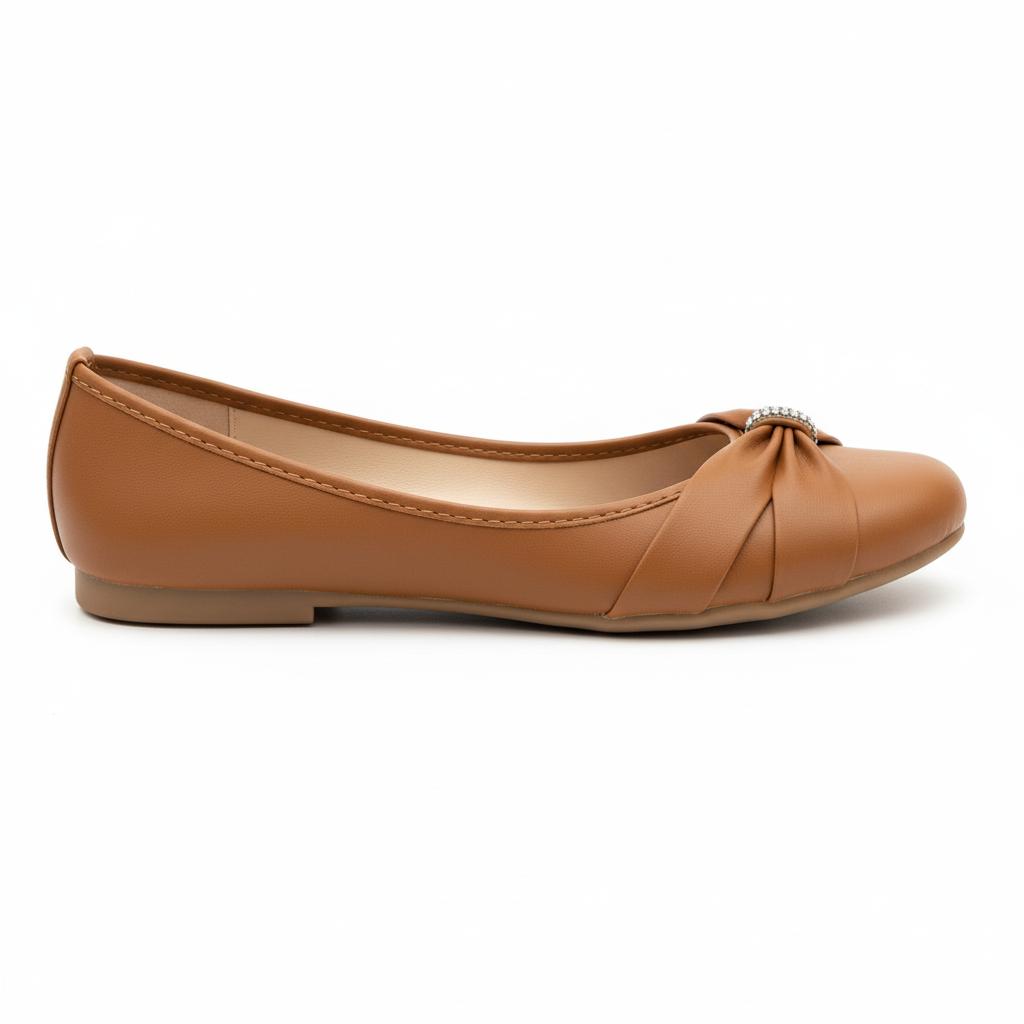 Vista lateral baleta miel moño rhinestones Ref 8191